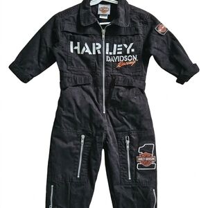 Harley-Davidson Toddler 2T Black Racing Coverall Rare Y2k